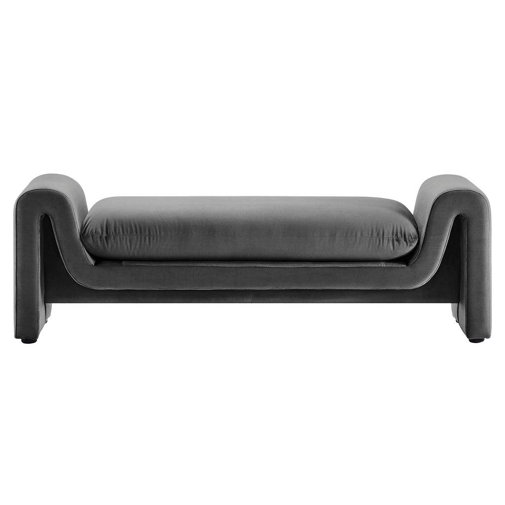 Modway Waverly Performance Velvet Accent Bench Brown