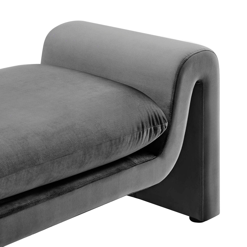 Modway Waverly Performance Velvet Accent Bench Brown
