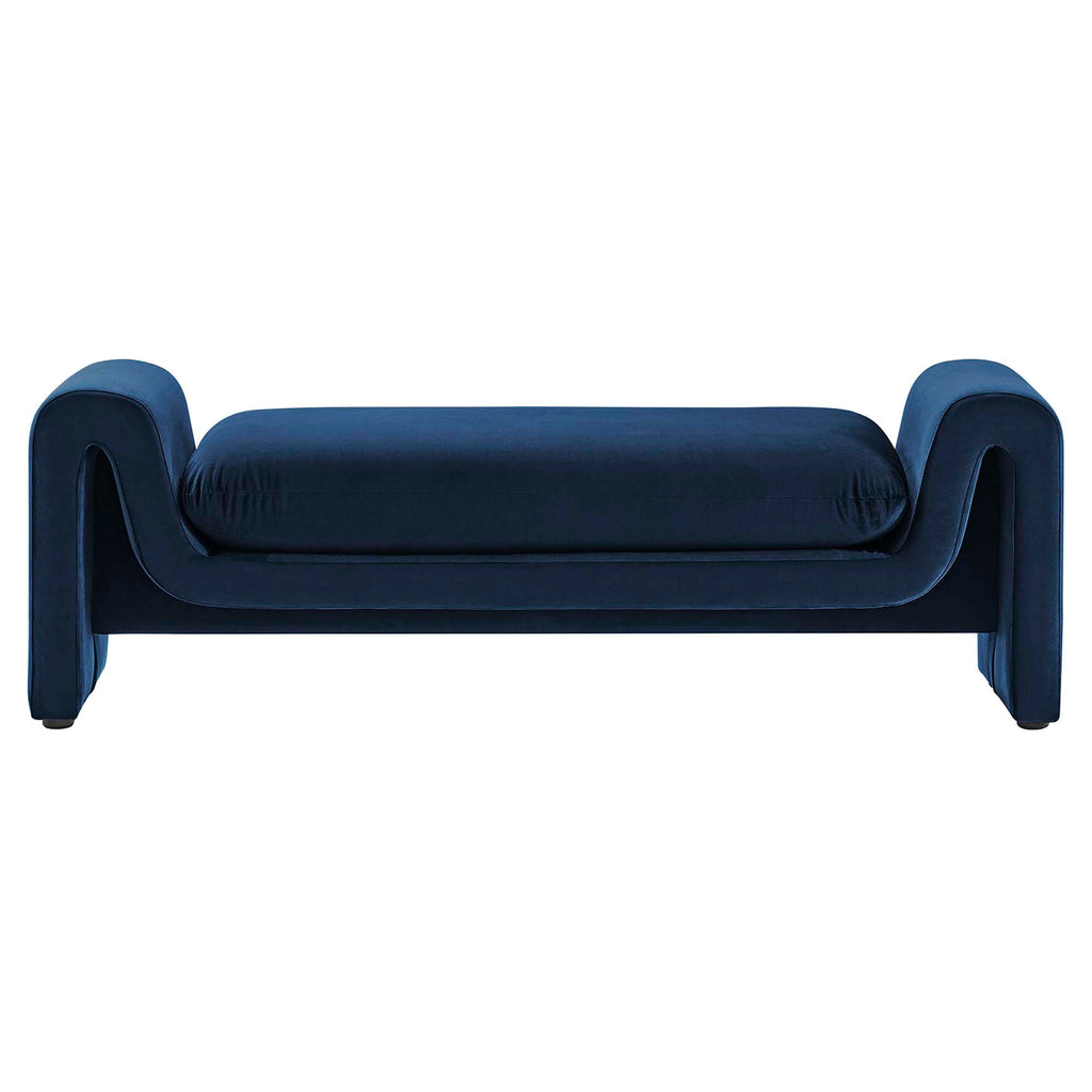 Modway Waverly Performance Velvet Accent Bench Brown
