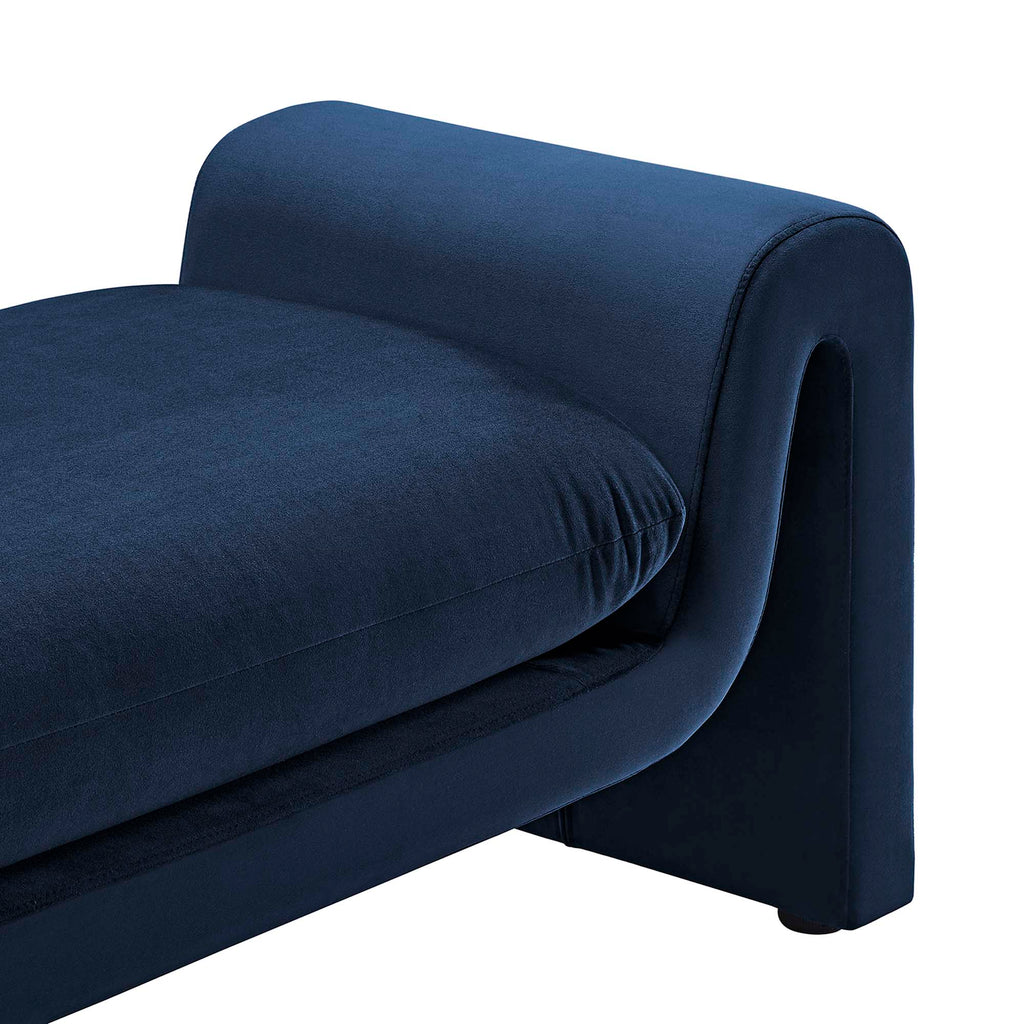 Modway Waverly Performance Velvet Accent Bench Brown