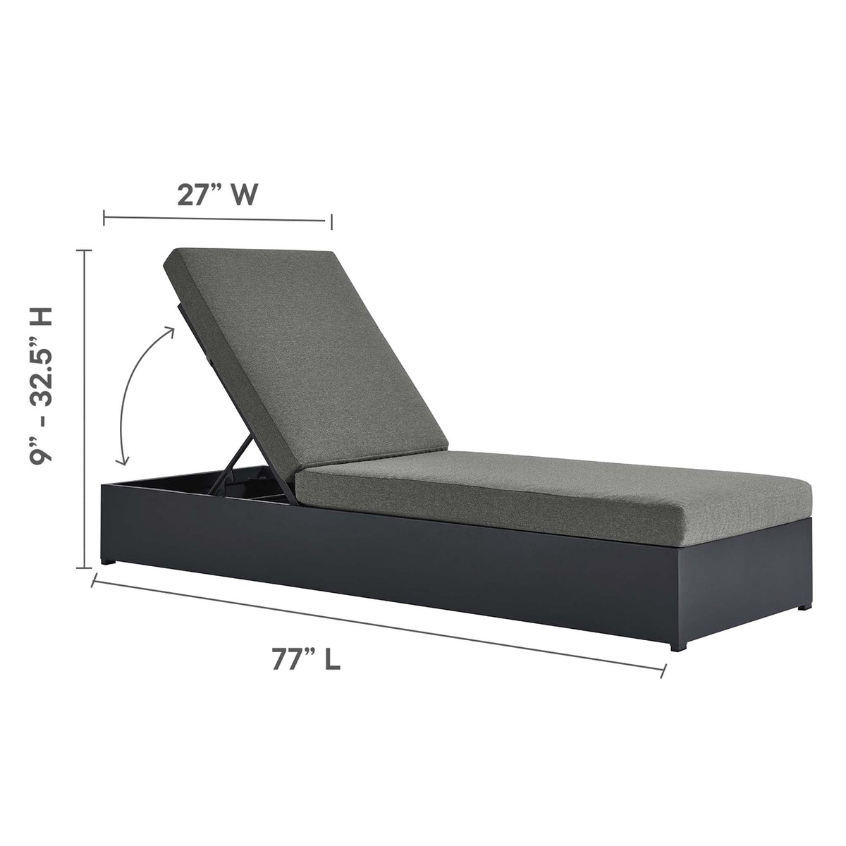 Modway Tahoe Outdoor Powder Coated Aluminum Chaise Lounge