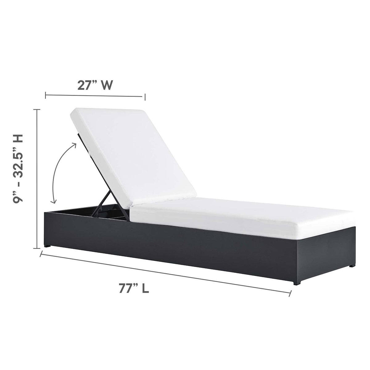 Modway Tahoe Outdoor Powder Coated Aluminum Chaise Lounge