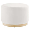 Tilden Performance Velvet Ottoman 23 Inch Round Stain Resistant