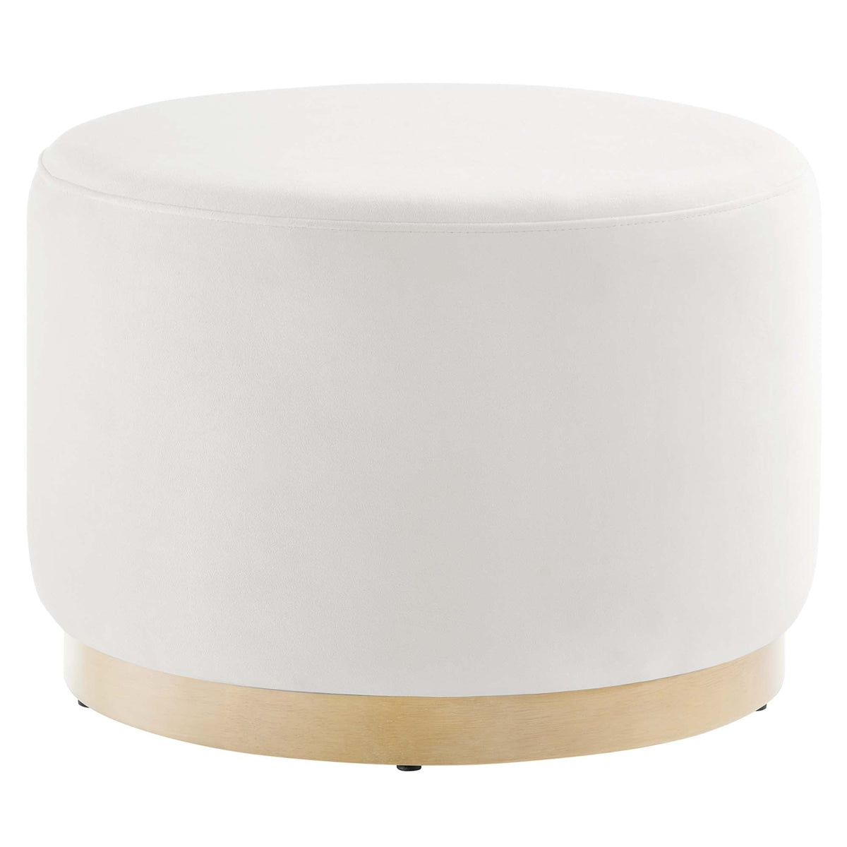 Tilden Performance Velvet Ottoman 23 Inch Round Stain Resistant