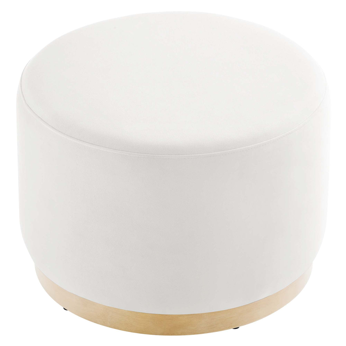 Tilden Performance Velvet Ottoman 23 Inch Round Stain Resistant