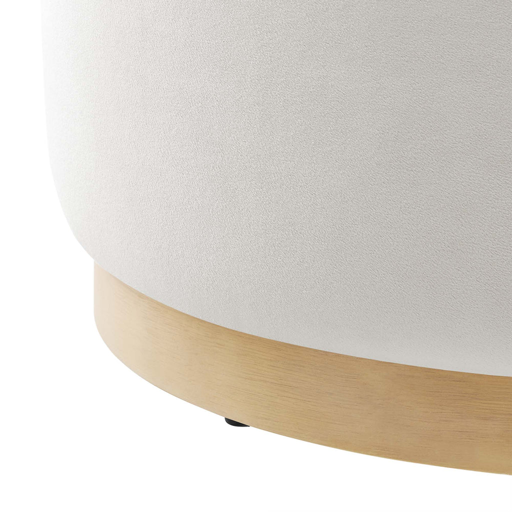 Tilden Performance Velvet Ottoman 23 Inch Round Stain Resistant