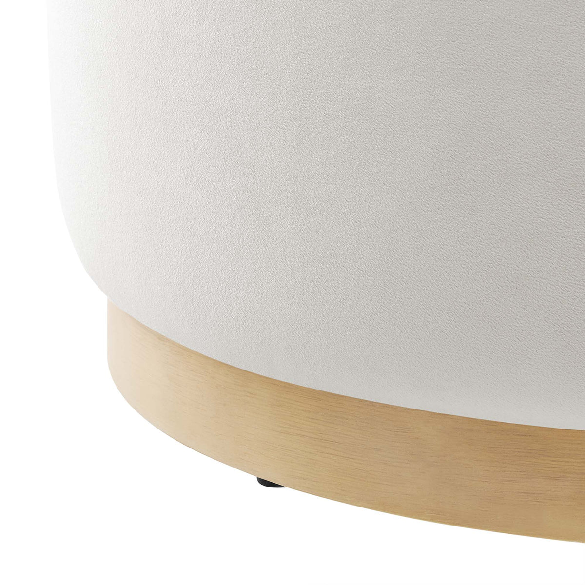 Tilden Performance Velvet Ottoman 23 Inch Round Stain Resistant