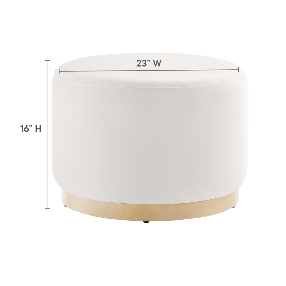 Tilden Performance Velvet Ottoman 23 Inch Round Stain Resistant