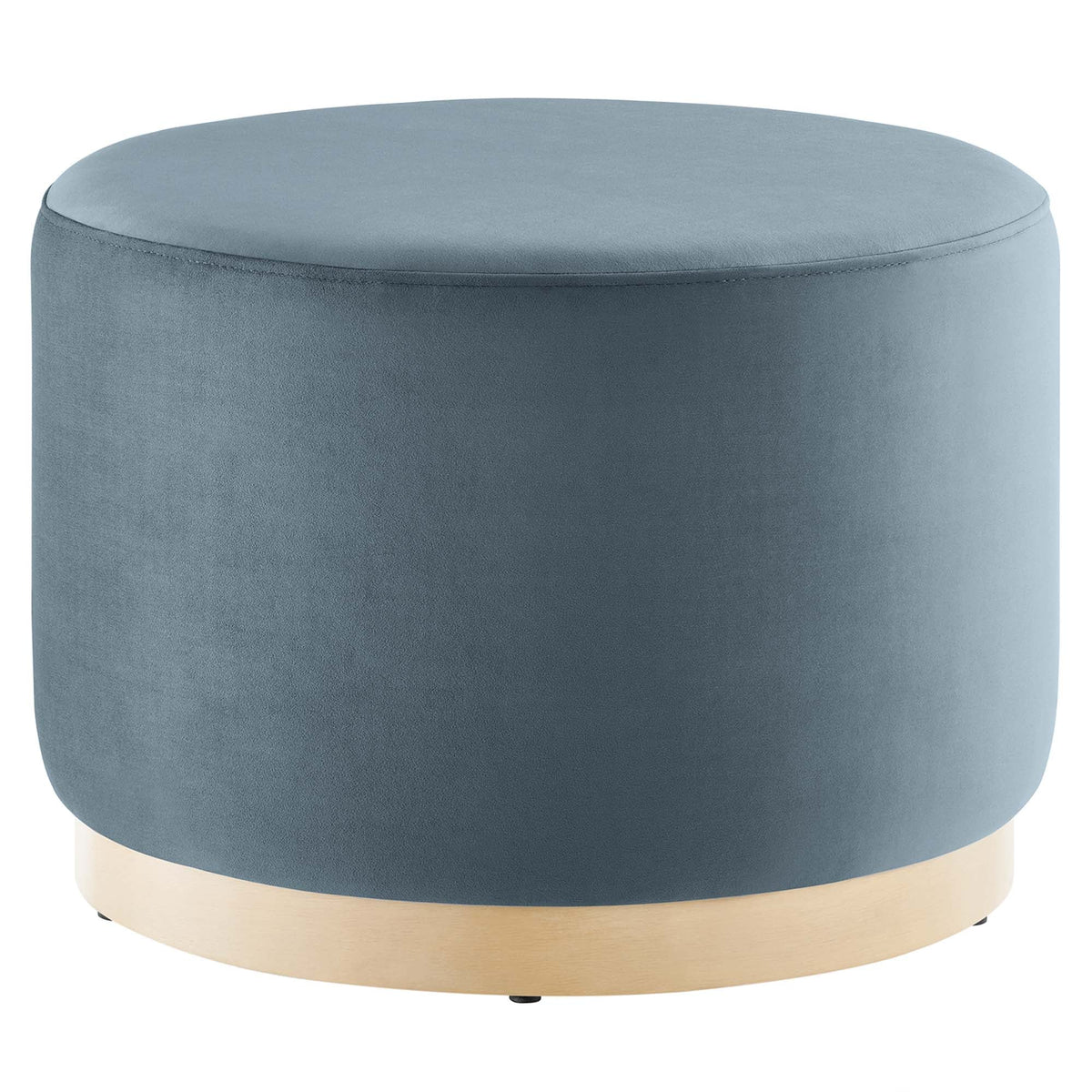Tilden Performance Velvet Ottoman 23 Inch Round Stain Resistant