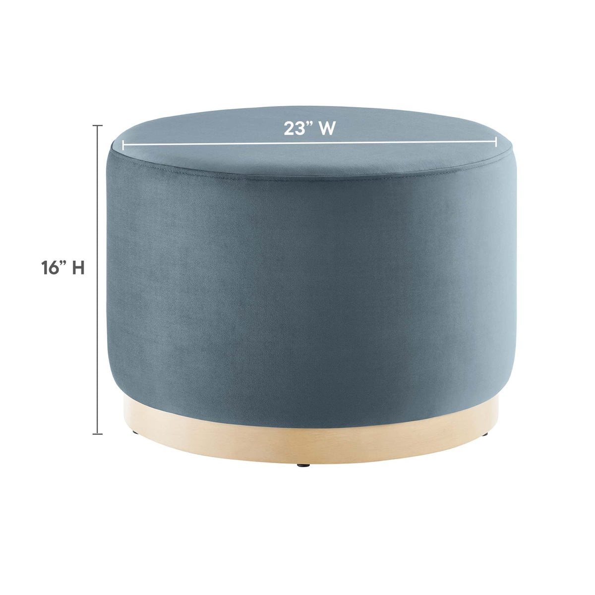 Tilden Performance Velvet Ottoman 23 Inch Round Stain Resistant