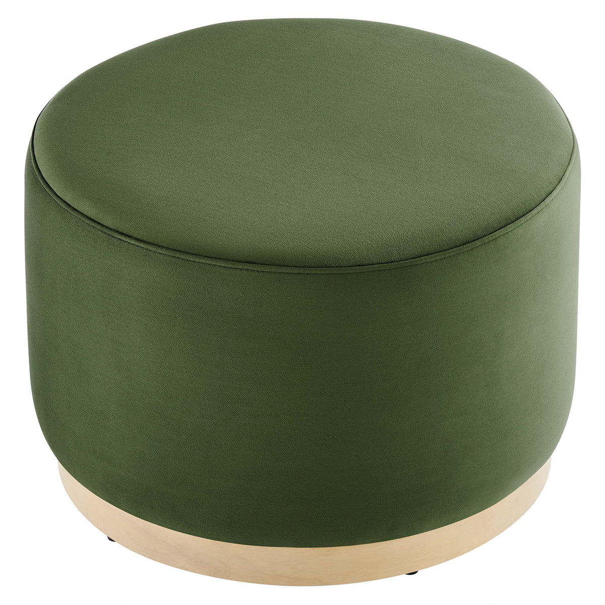 Tilden Performance Velvet Ottoman 23 Inch Round Stain Resistant