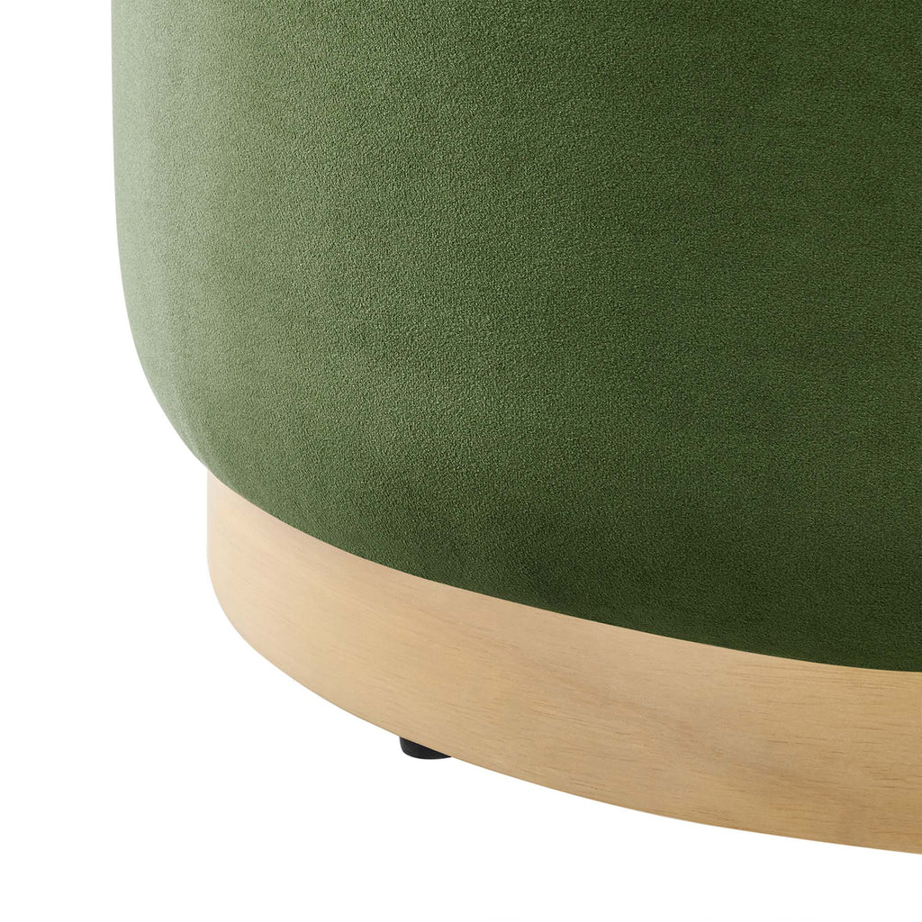 Tilden Performance Velvet Ottoman 23 Inch Round Stain Resistant