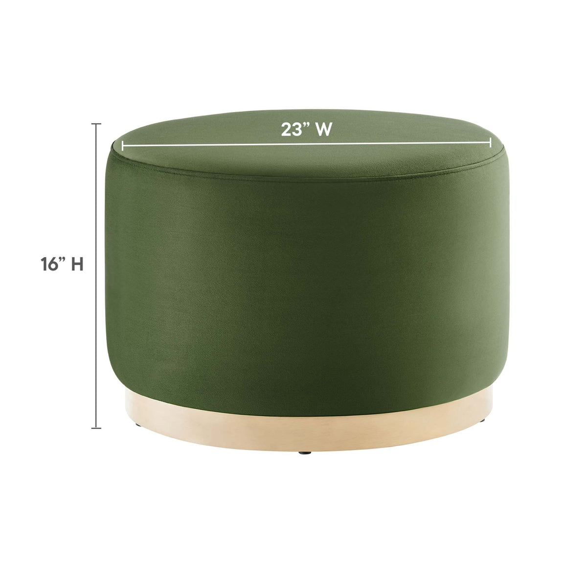 Tilden Performance Velvet Ottoman 23 Inch Round Stain Resistant