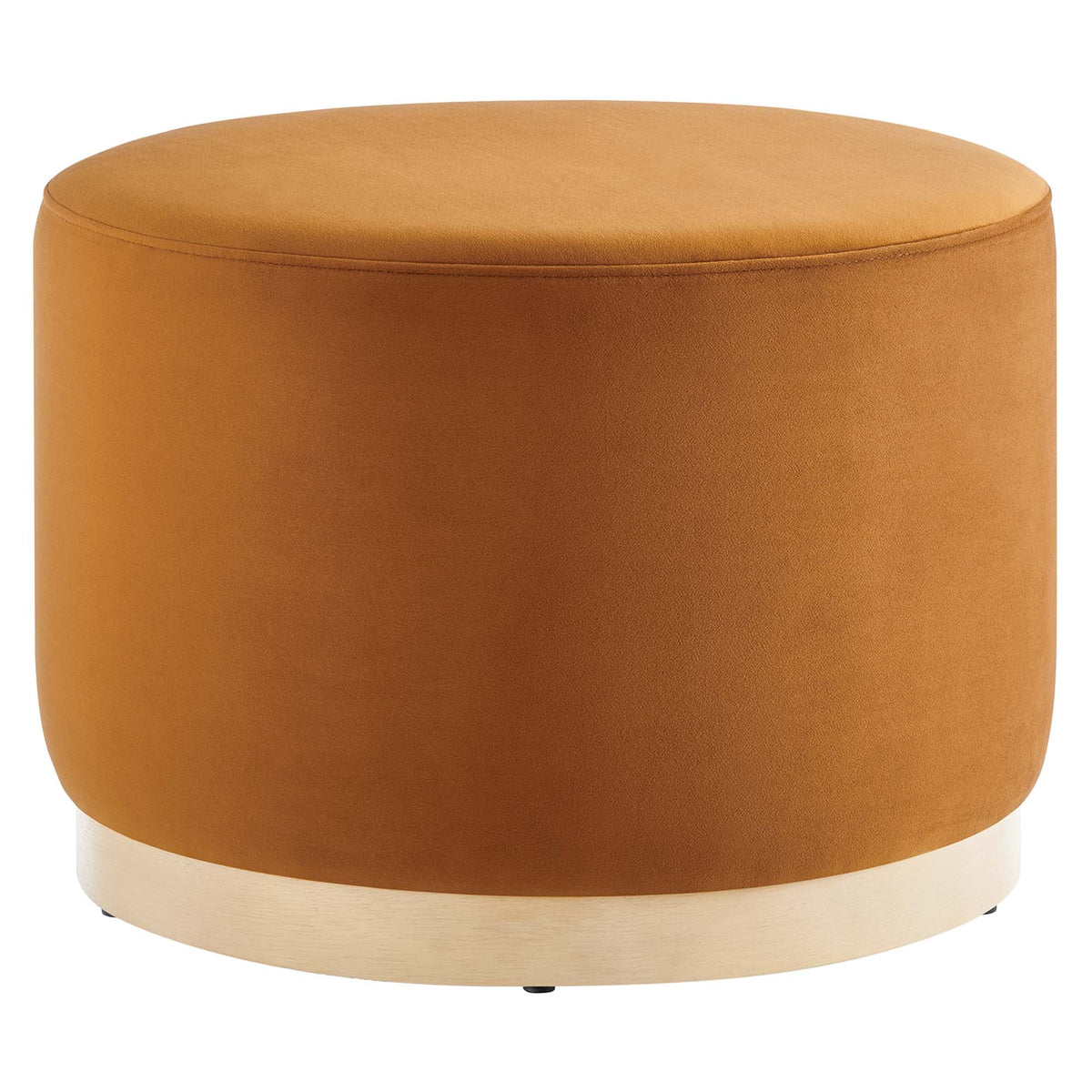 Tilden Performance Velvet Ottoman 23 Inch Round Stain Resistant