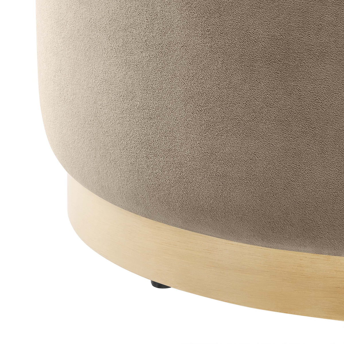Tilden Performance Velvet Ottoman 23 Inch Round Stain Resistant