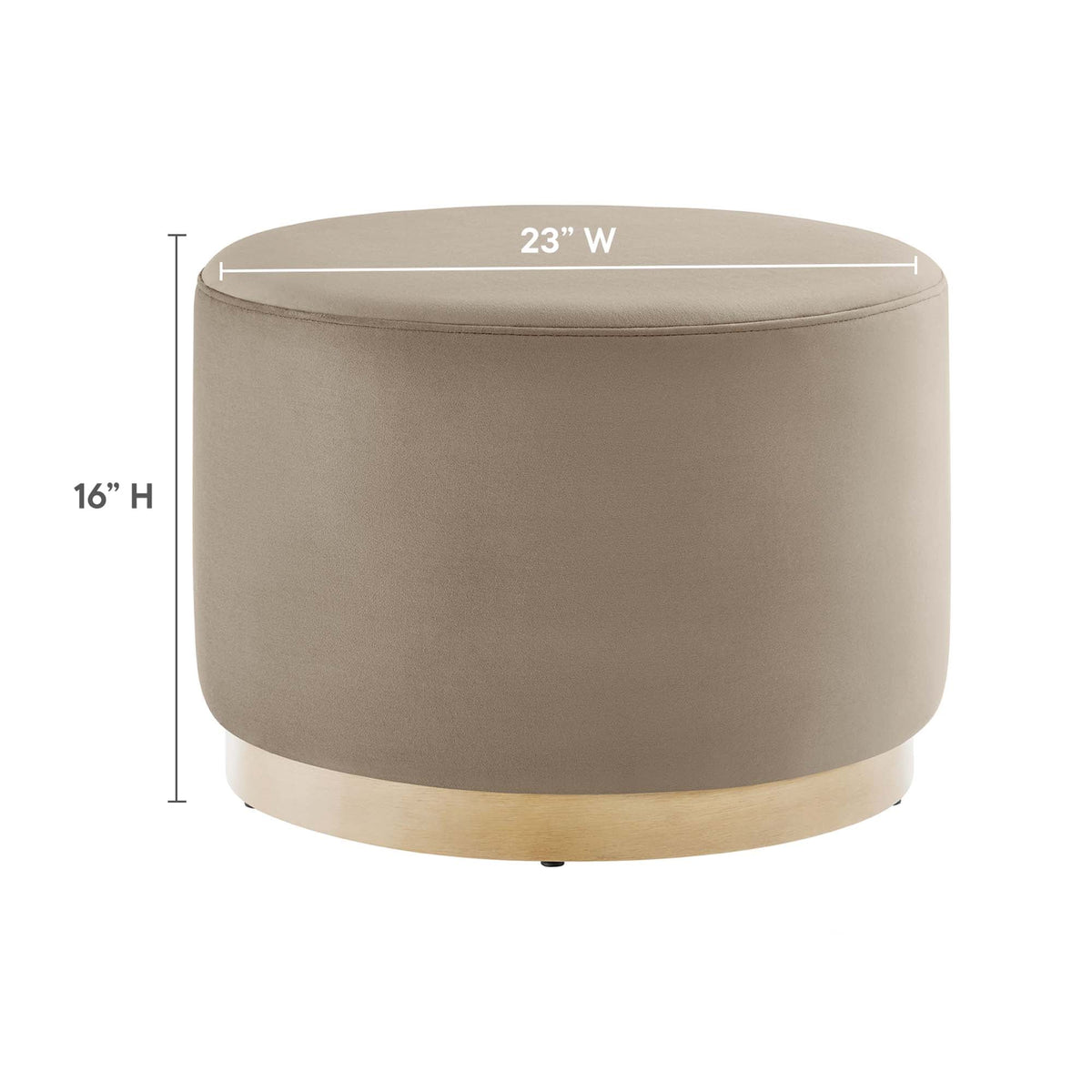 Tilden Performance Velvet Ottoman 23 Inch Round Stain Resistant