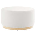 Tilden Large 29" Round Performance Velvet Upholstered Ottoman