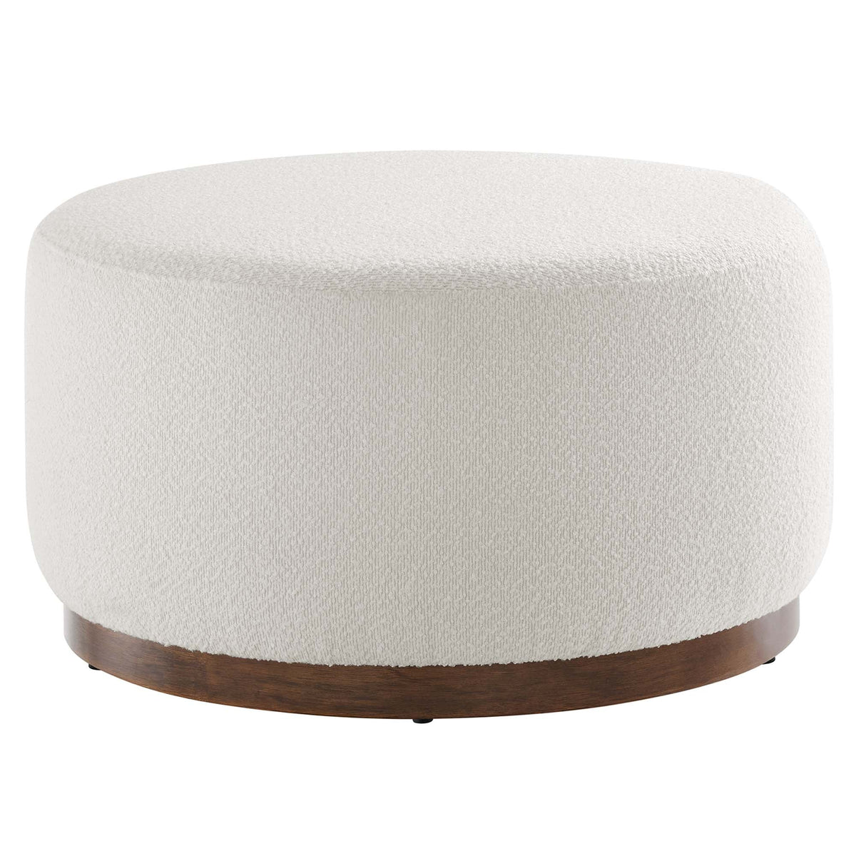 Tilden 29 Inch Round Boucle Upholstered Accent Ottoman