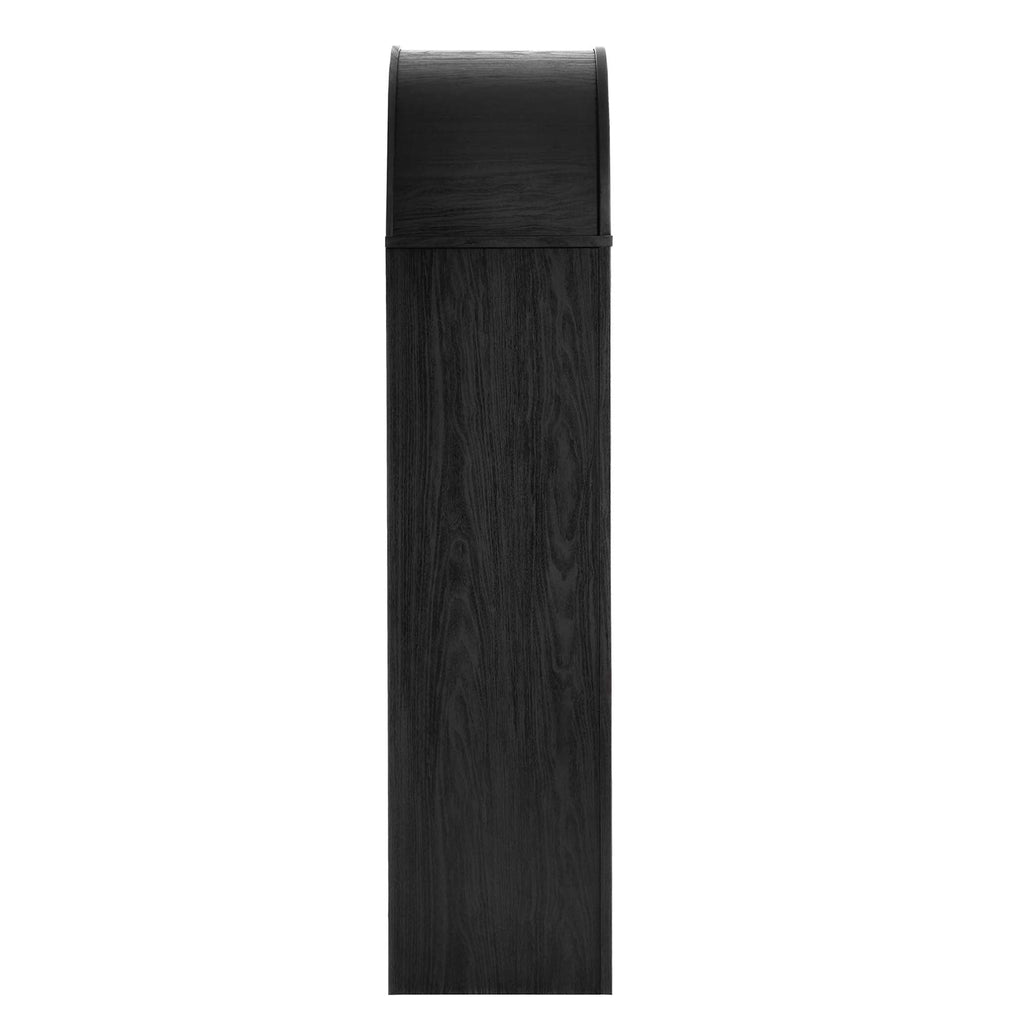 Modway Evie Arched Glass Display Cabinet With Black Oak