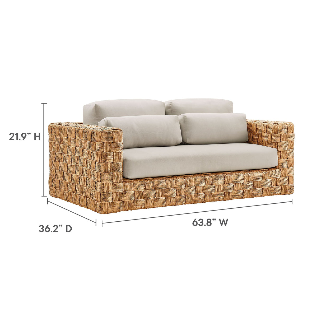 Modway Thames Weather Resistant Wicker Patio Loveseat