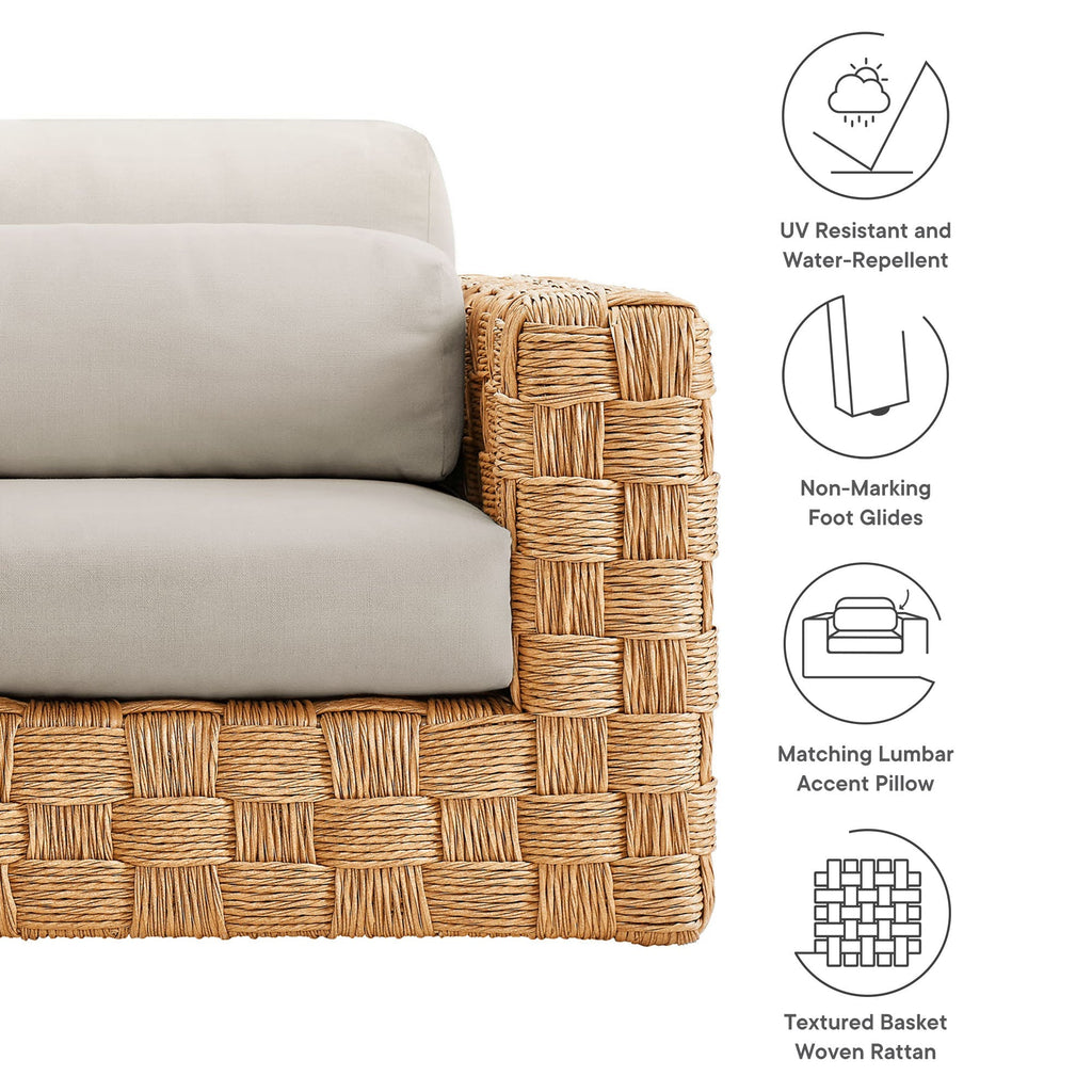 Modway Thames Outdoor Rattan Armchair With Durable Aluminum Frame