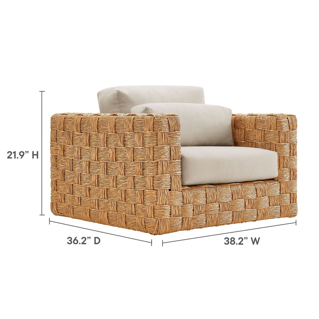 Modway Thames Outdoor Rattan Armchair With Durable Aluminum Frame