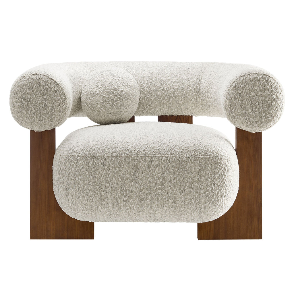 Modway Jace Boucle Accent Chair With Textured Upholstery