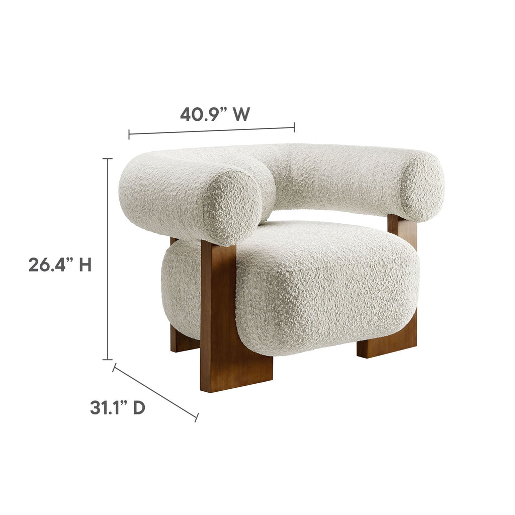 Modway Jace Boucle Accent Chair With Textured Upholstery