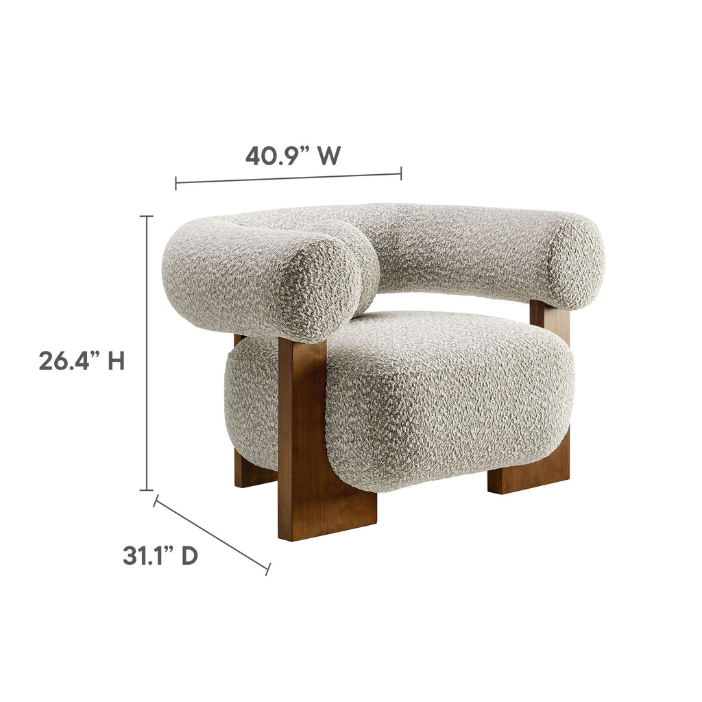 Modway Jace Boucle Accent Chair With Textured Upholstery