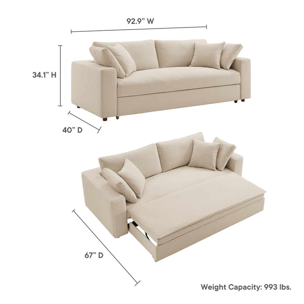 Modway Commix Down Filled Overstuffed Sleeper Sofa