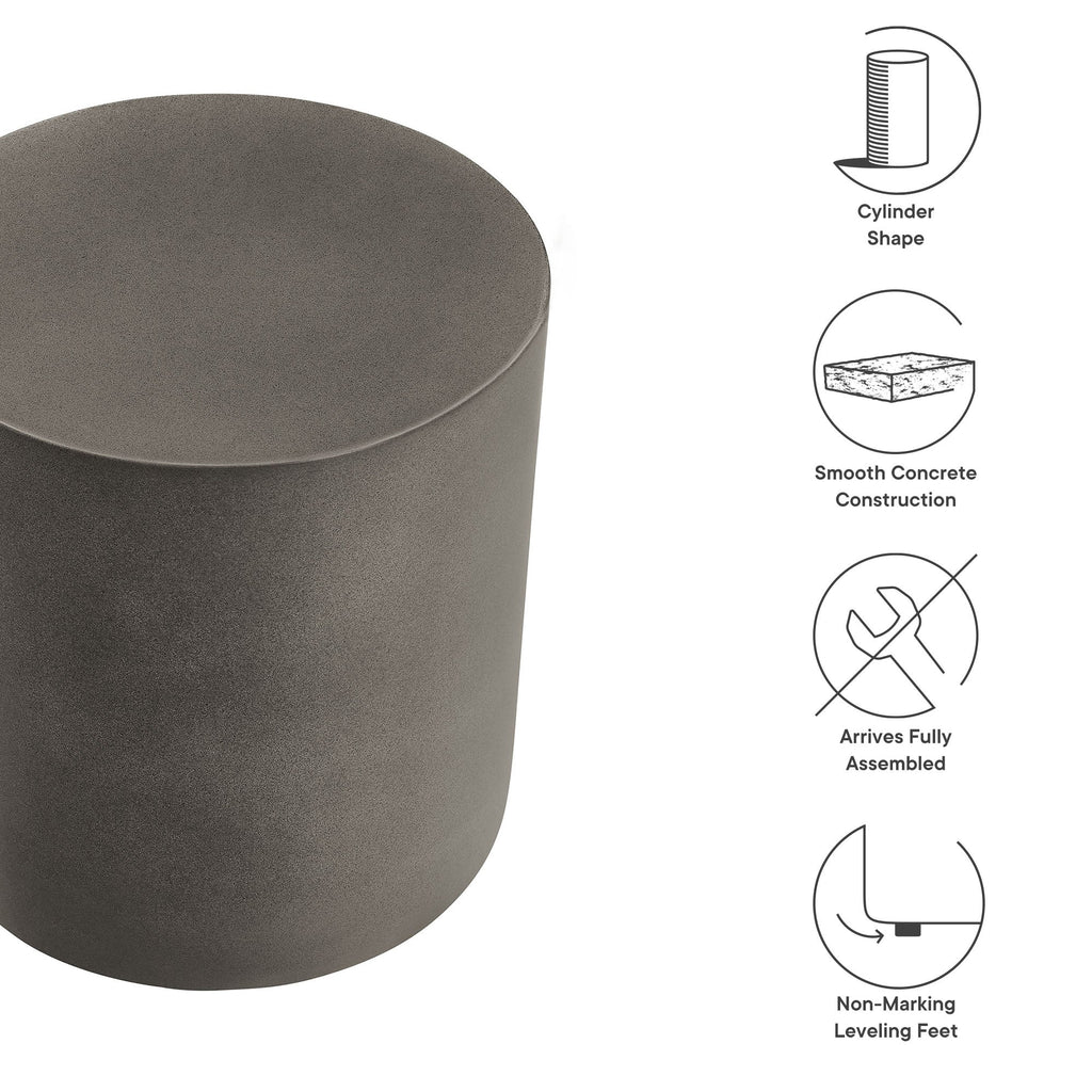 Modway Brion Indoor Outdoor Minimalist Concrete Stool