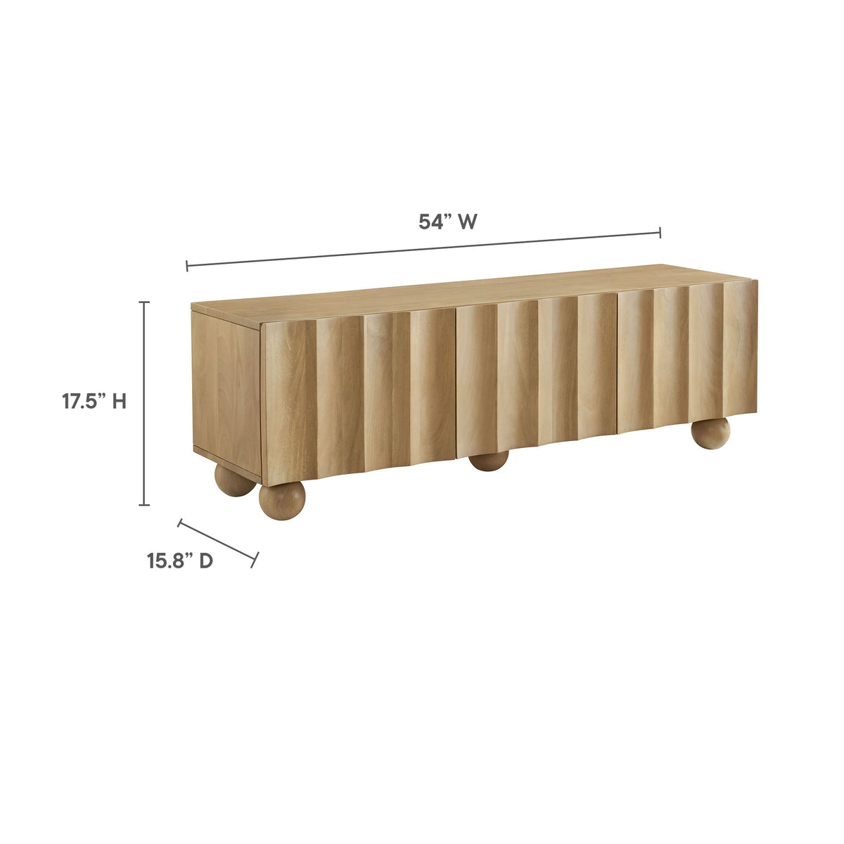 Modway Sorren 54 Inch Scalloped Front Wood TV Console