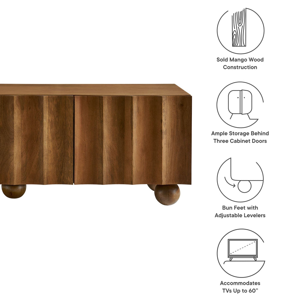 Modway Sorren 54 Inch Scalloped Front Wood TV Console