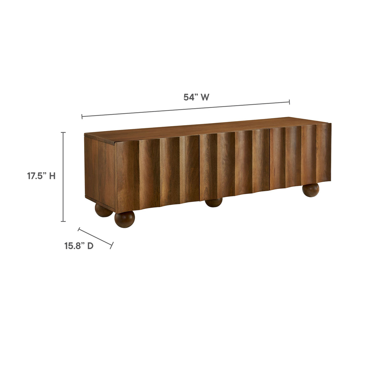 Modway Sorren 54 Inch Scalloped Front Wood TV Console