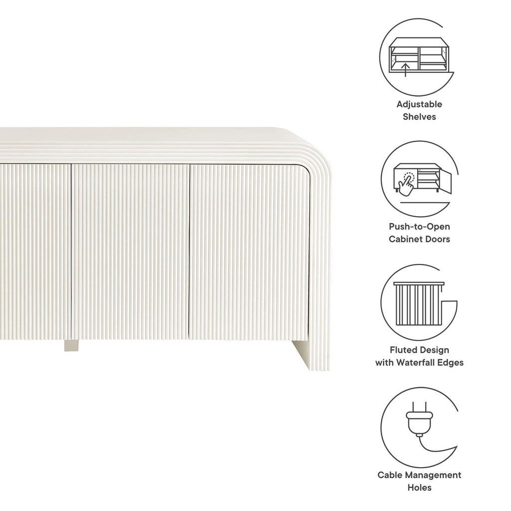 Modway Waterflute 70 Inch Fluted Modern Sideboard Cabinet