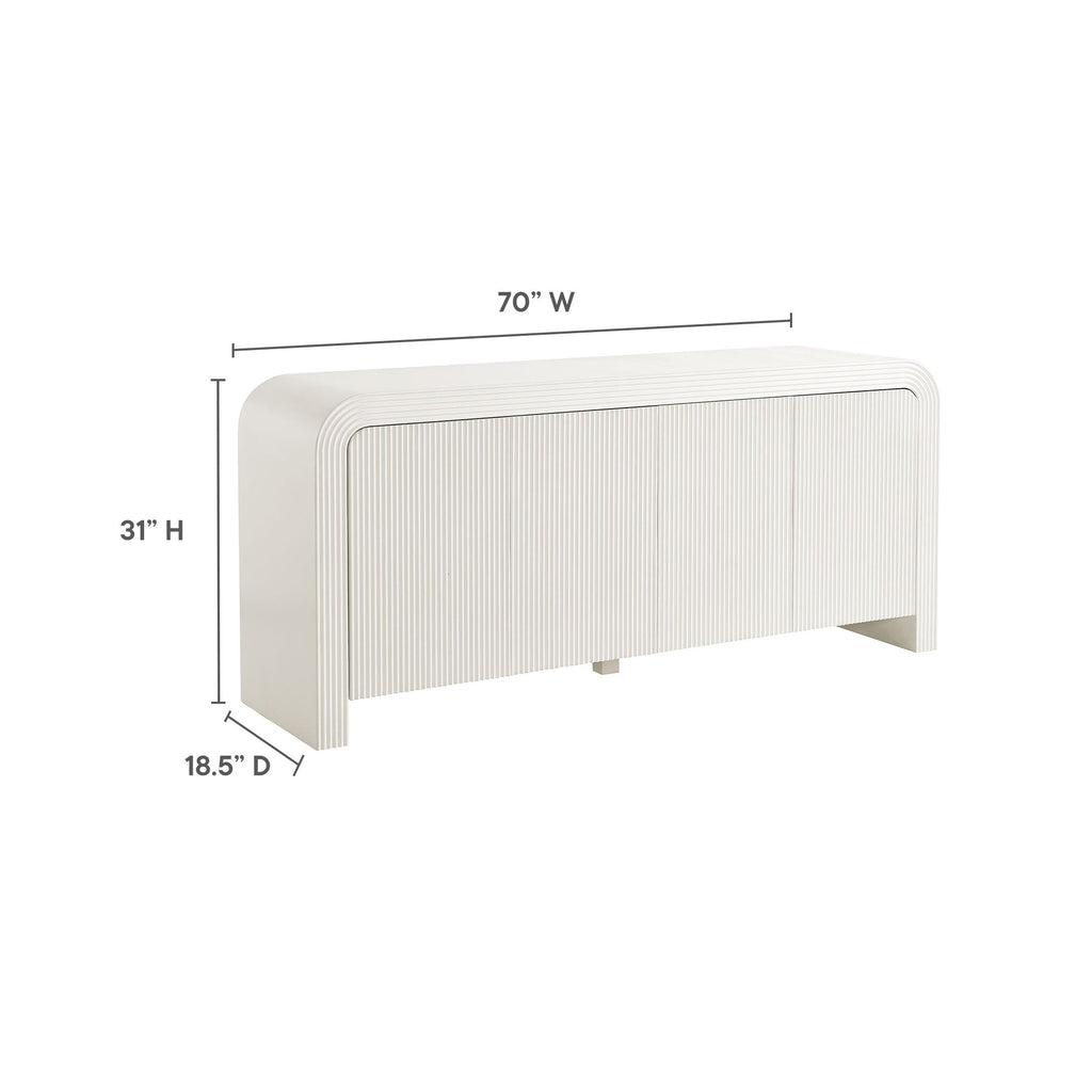Modway Waterflute 70 Inch Fluted Modern Sideboard Cabinet