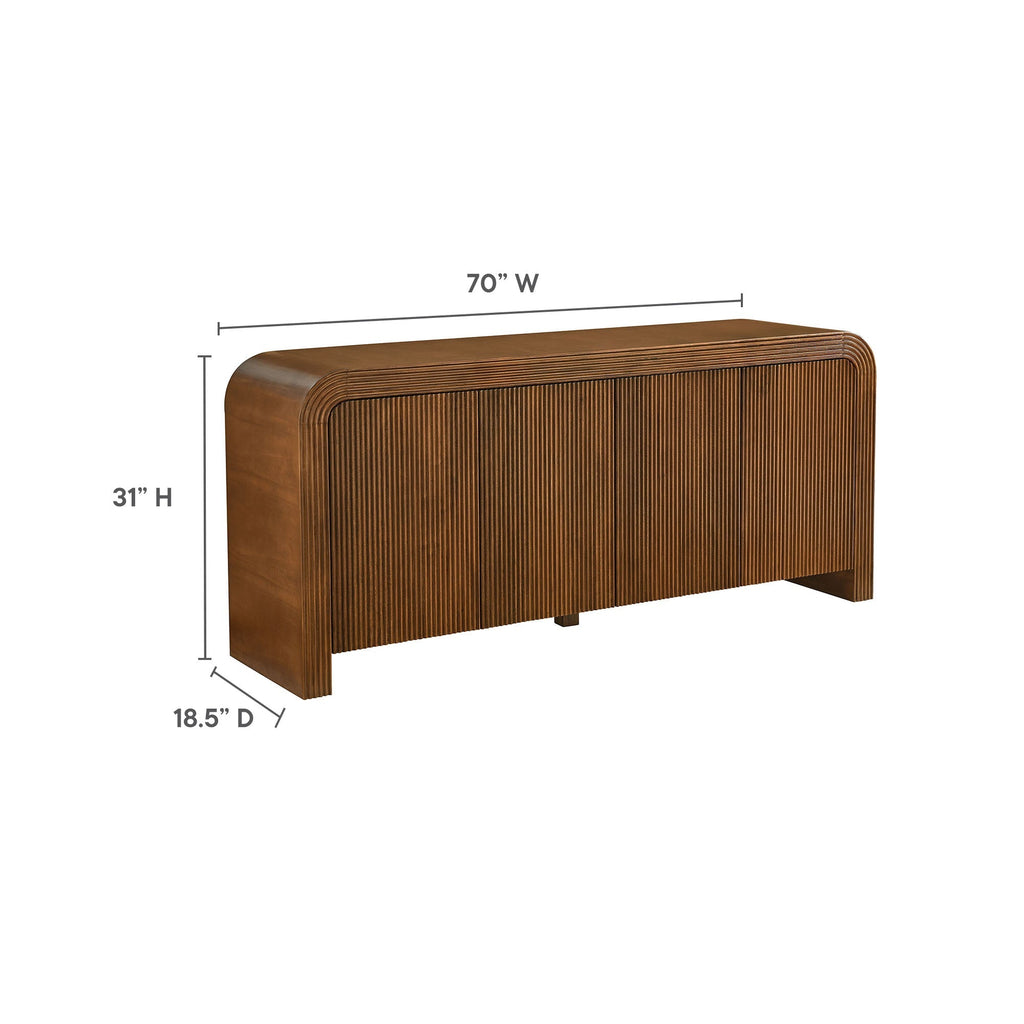 Modway Waterflute 70 Inch Fluted Modern Sideboard Cabinet