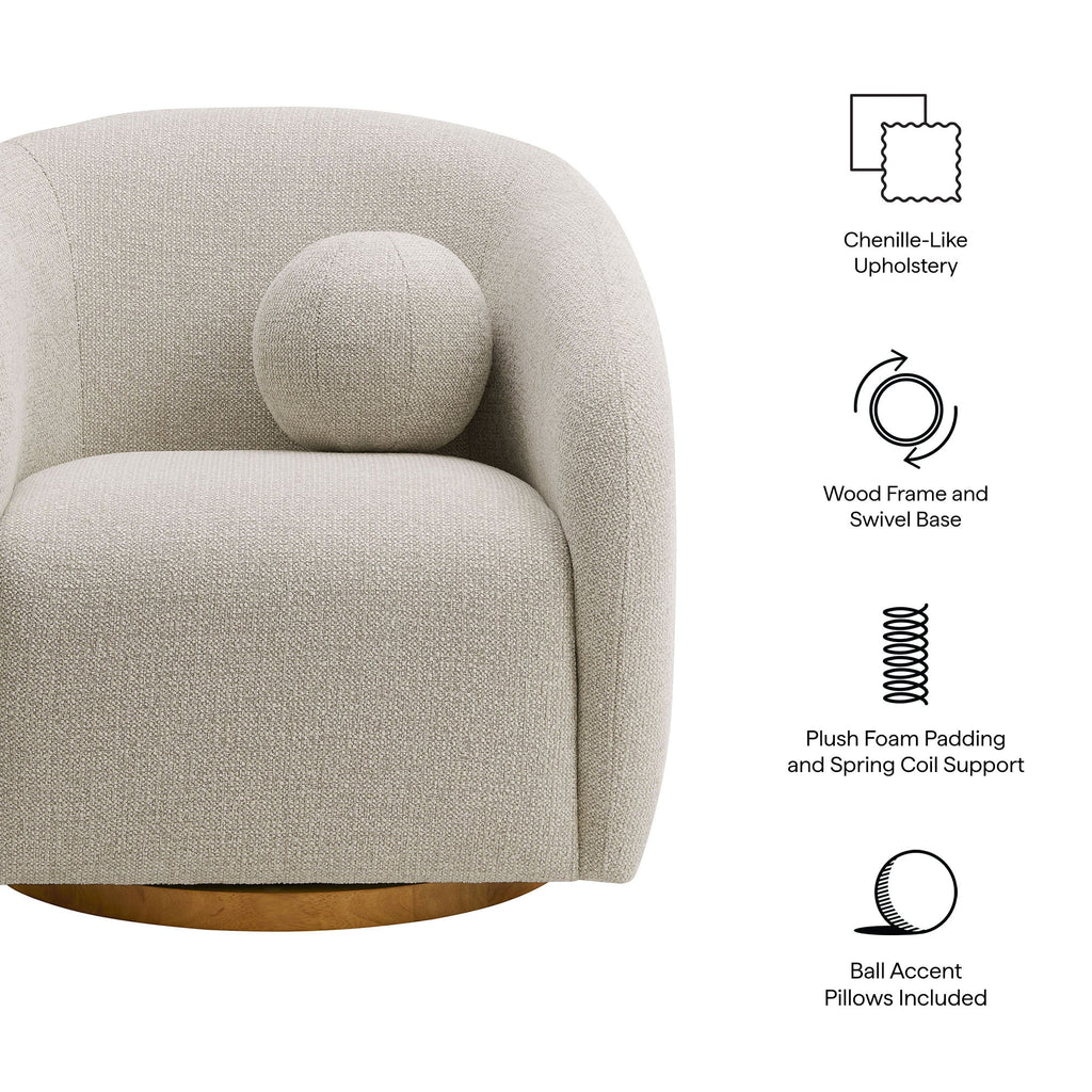 The Modway Holland Swivel Chenille Fabric Armchair