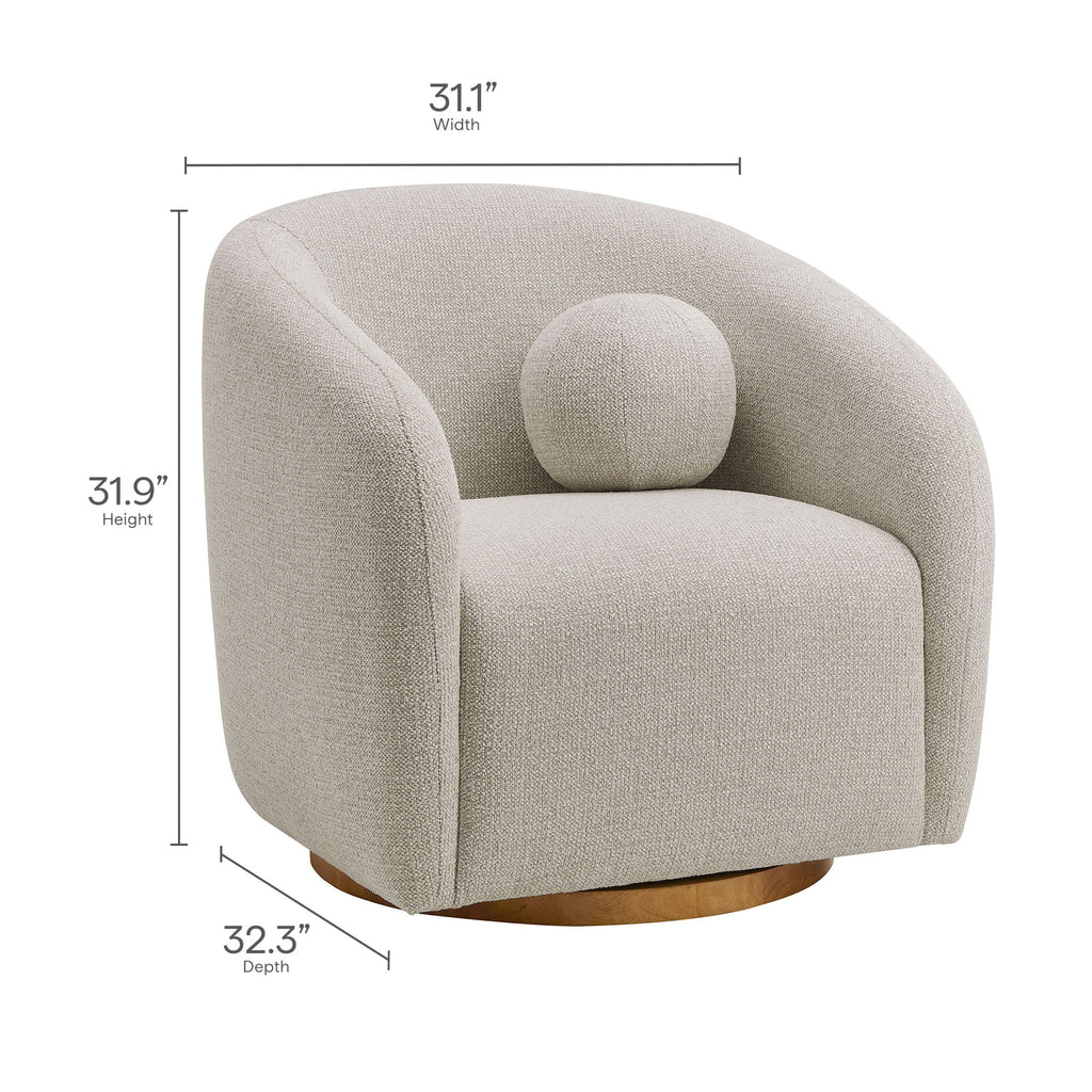 The Modway Holland Swivel Chenille Fabric Armchair