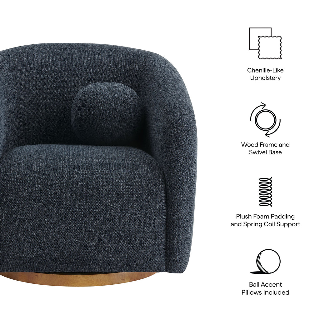 The Modway Holland Swivel Chenille Fabric Armchair