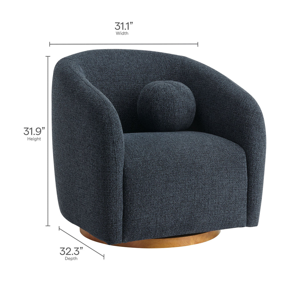 The Modway Holland Swivel Chenille Fabric Armchair