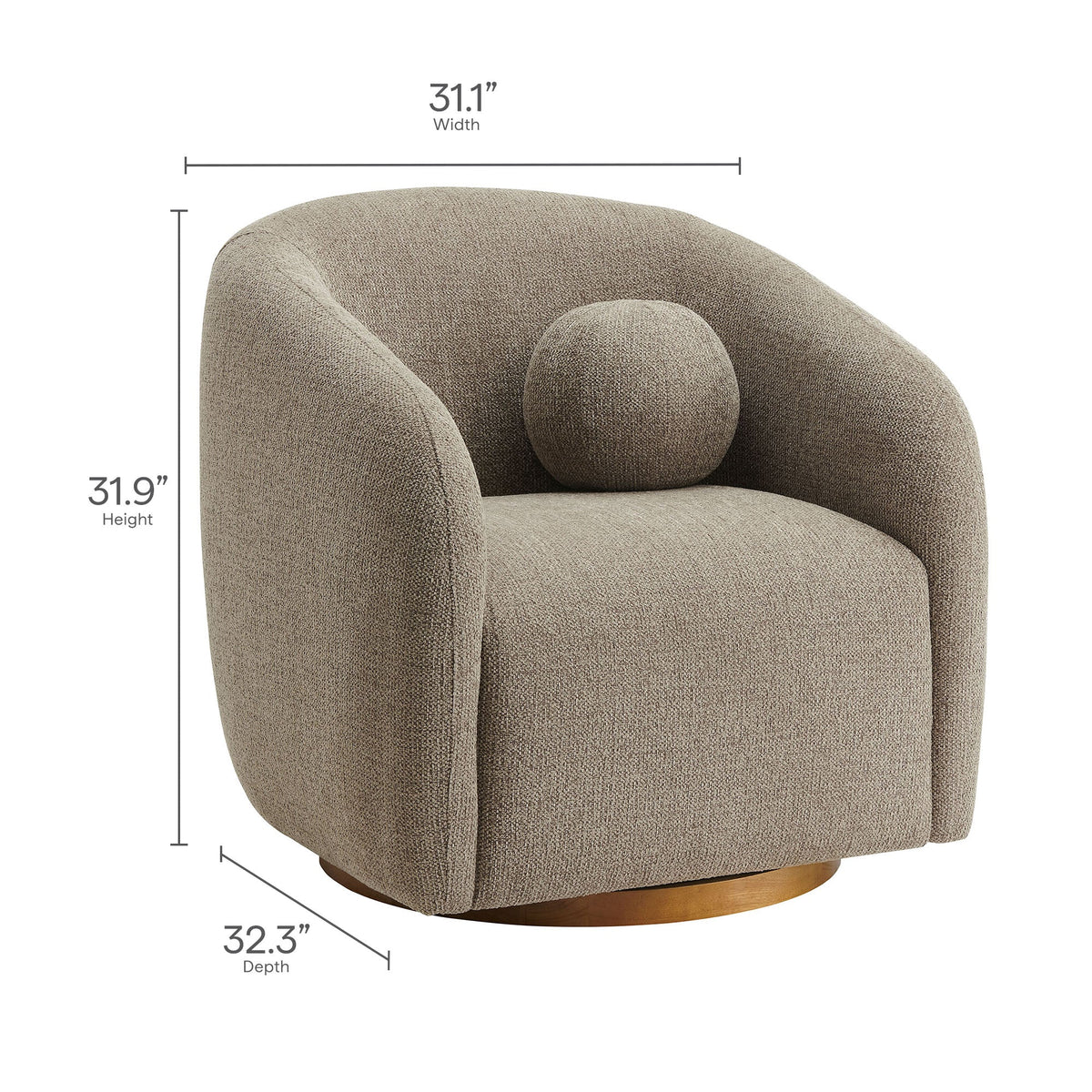 The Modway Holland Swivel Chenille Fabric Armchair