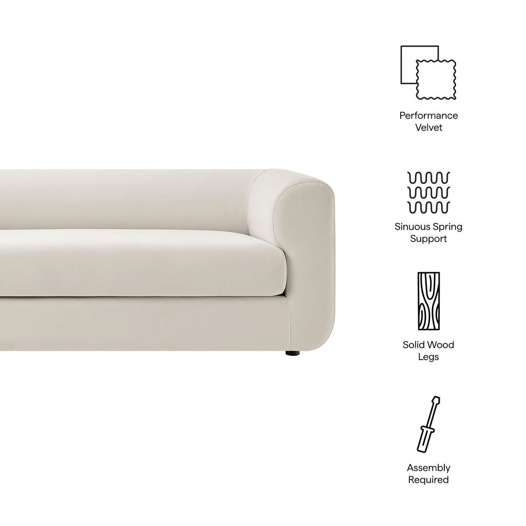 Modway Leif 89 Inch Performance Velvet Upholstered Sofa
