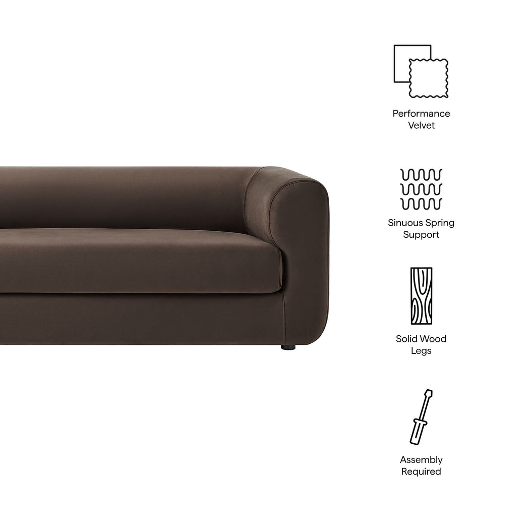 Modway Leif 89 Inch Performance Velvet Upholstered Sofa
