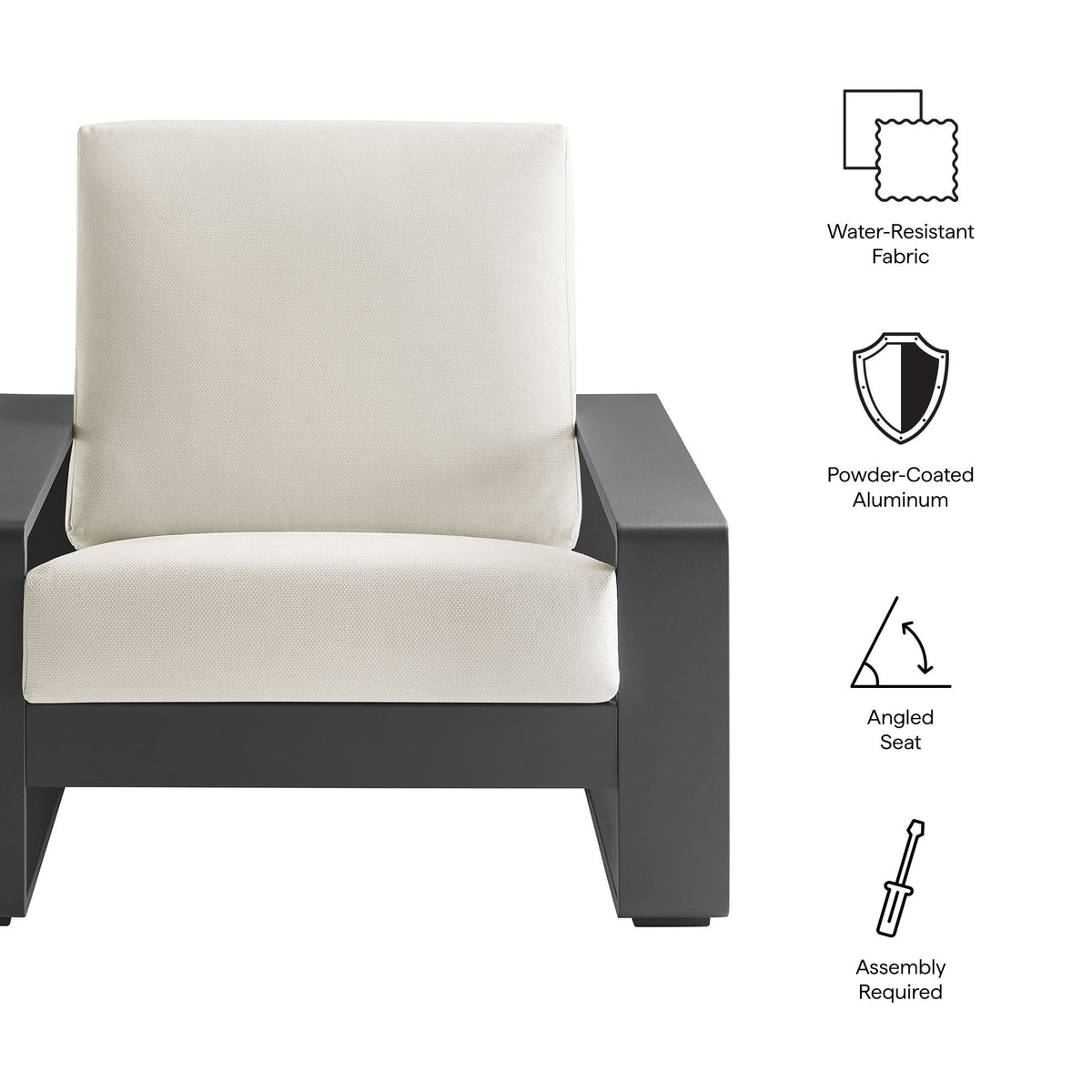 Modway Lirienne Sculptural Aluminum Outdoor Armchair