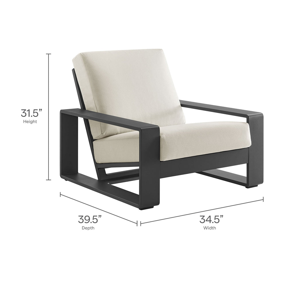 Modway Lirienne Sculptural Aluminum Outdoor Armchair