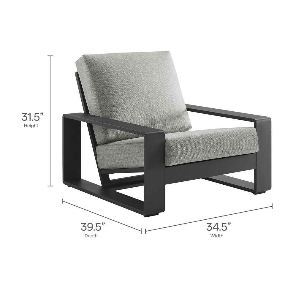 Modway Lirienne Sculptural Aluminum Outdoor Armchair