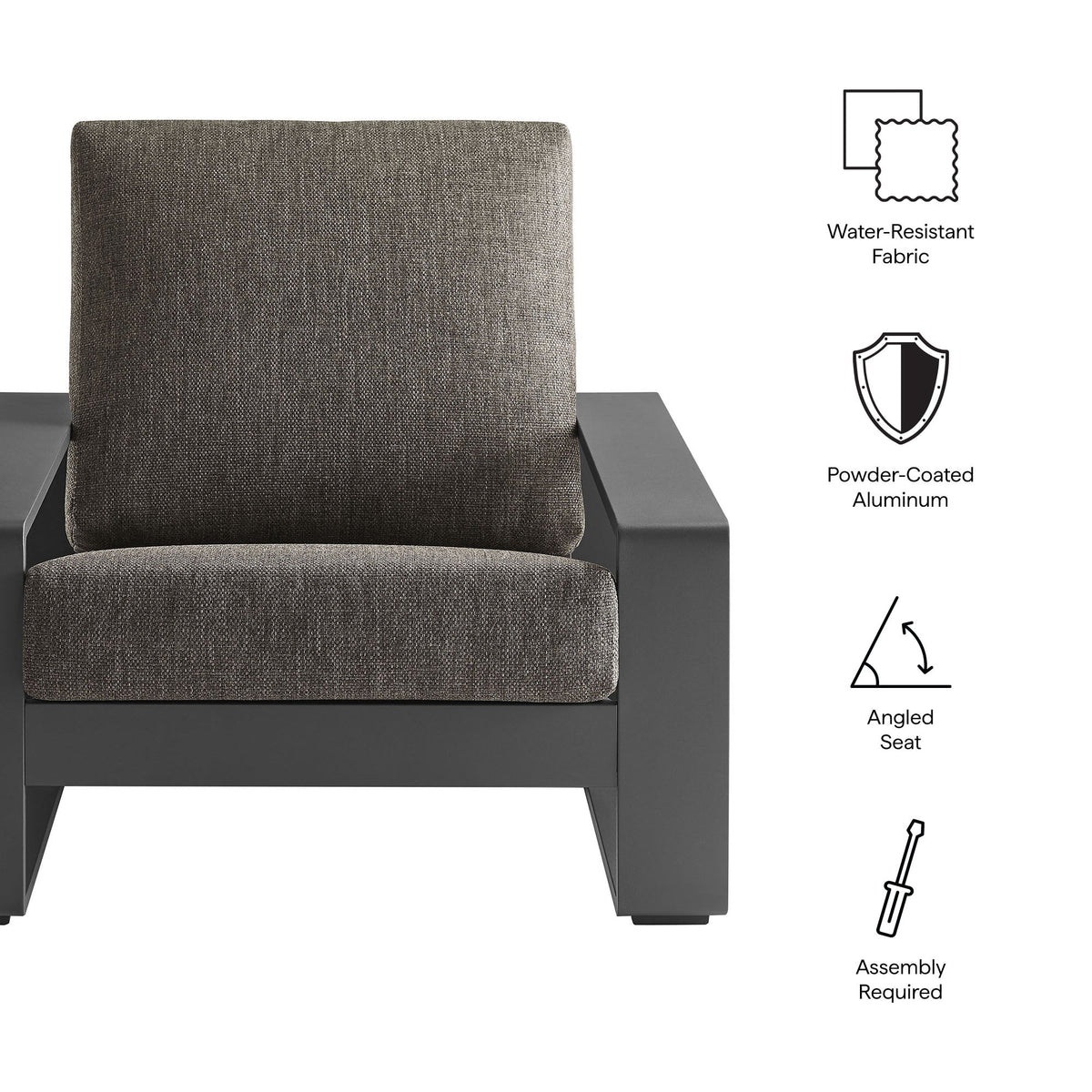 Modway Lirienne Sculptural Aluminum Outdoor Armchair