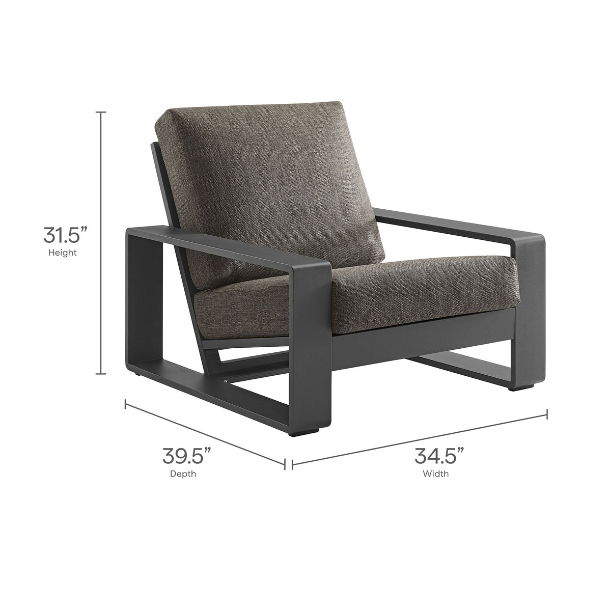 Modway Lirienne Sculptural Aluminum Outdoor Armchair