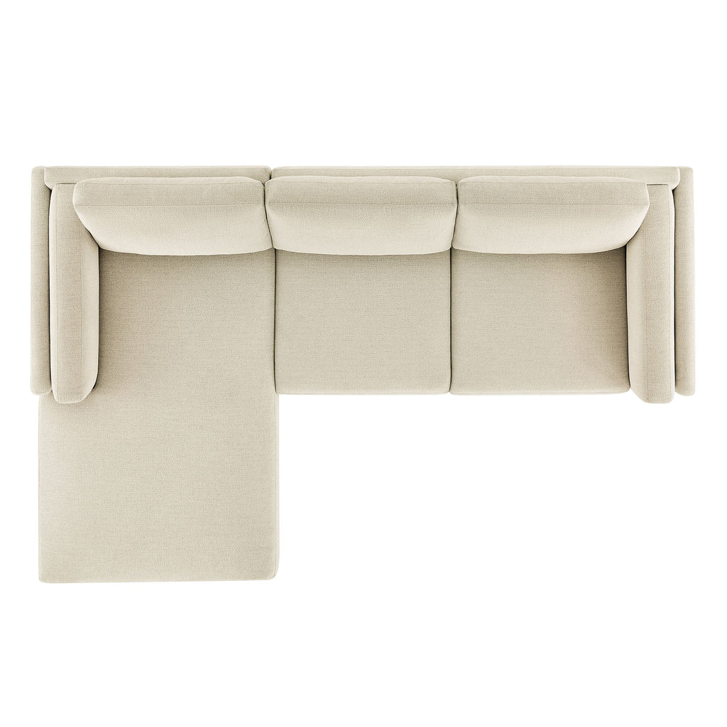 Modway Roscoe Left Facing Fabric Sectional Sofa With Chaise